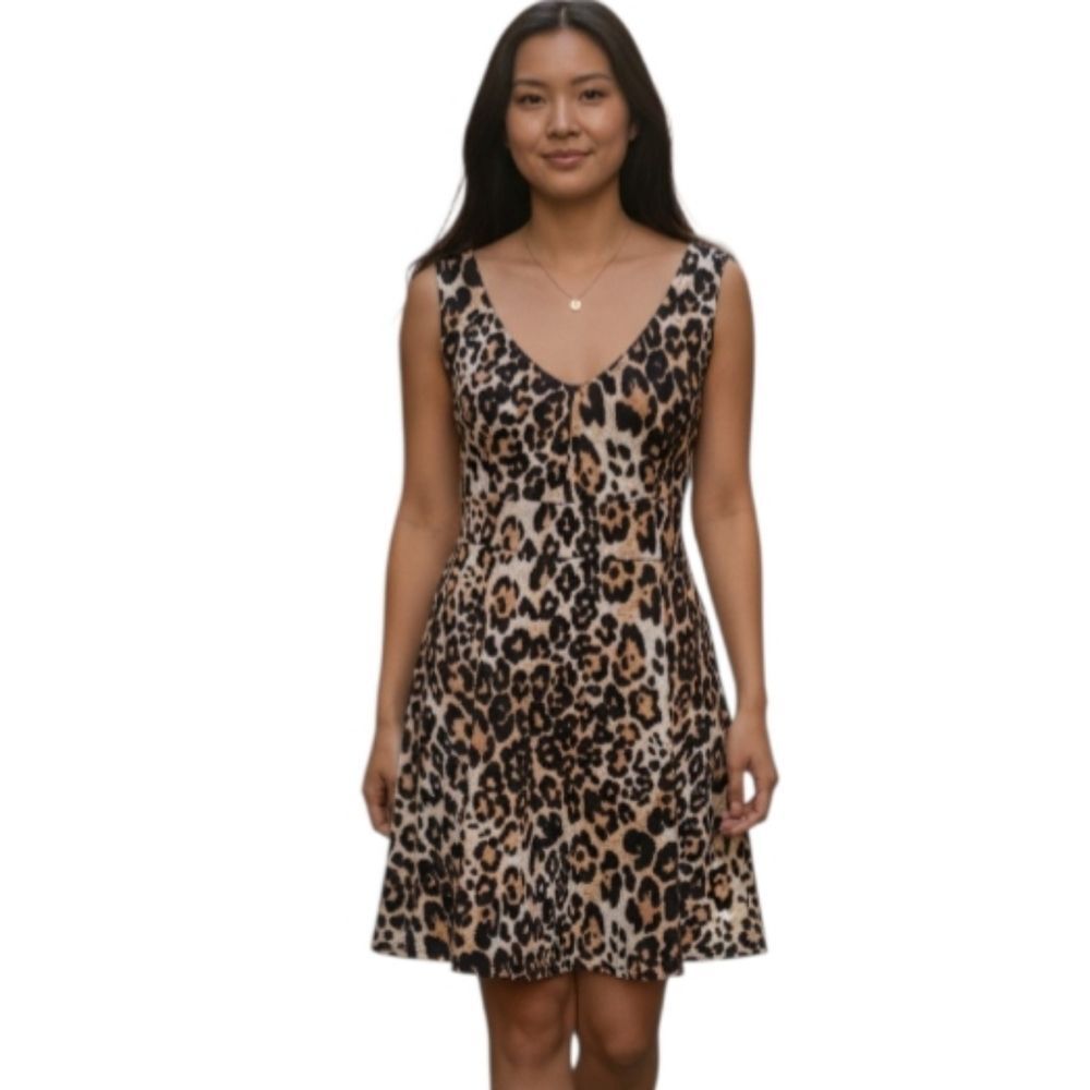 Toto Collection Leopard Print Sleeveless Dress Sz.M EUC.